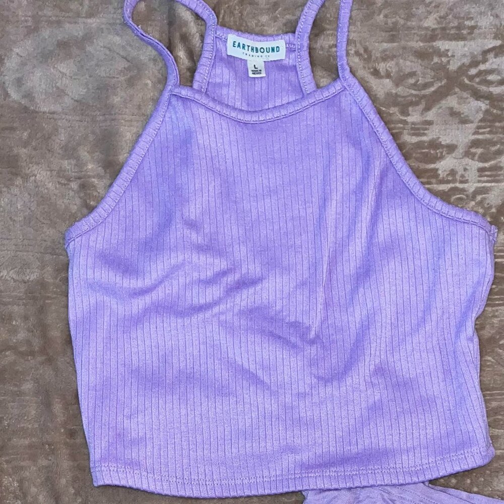 Worn twice, Lavender EARTHBOUND matching set, Top: LARGE  Bottoms: M